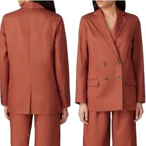 Sweet Baby Jamie Blazer Jacket Rust Button Up Academia Preppy Medium New